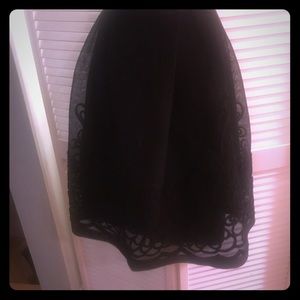 Detailed poof skirt with detailed lace overlay